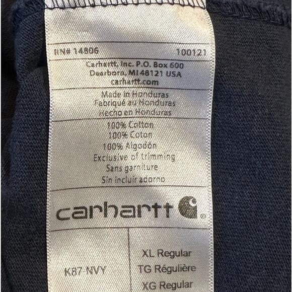Carhartt Mens Original Fit XL Navy Blue Short Sleeve T Shirt - Picture 7 of 8